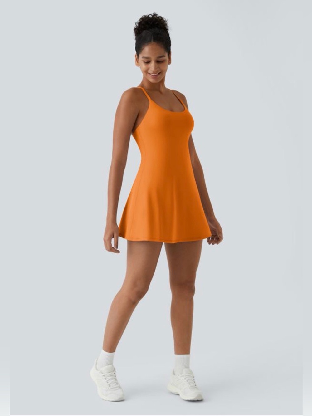 HALARA Bright Orange Spaghetti Strap Slip Dress